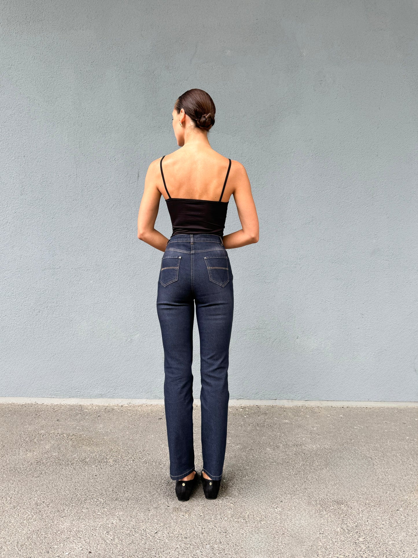 Yüksek Bel Bootcut Boru Paça Likralı Jeans