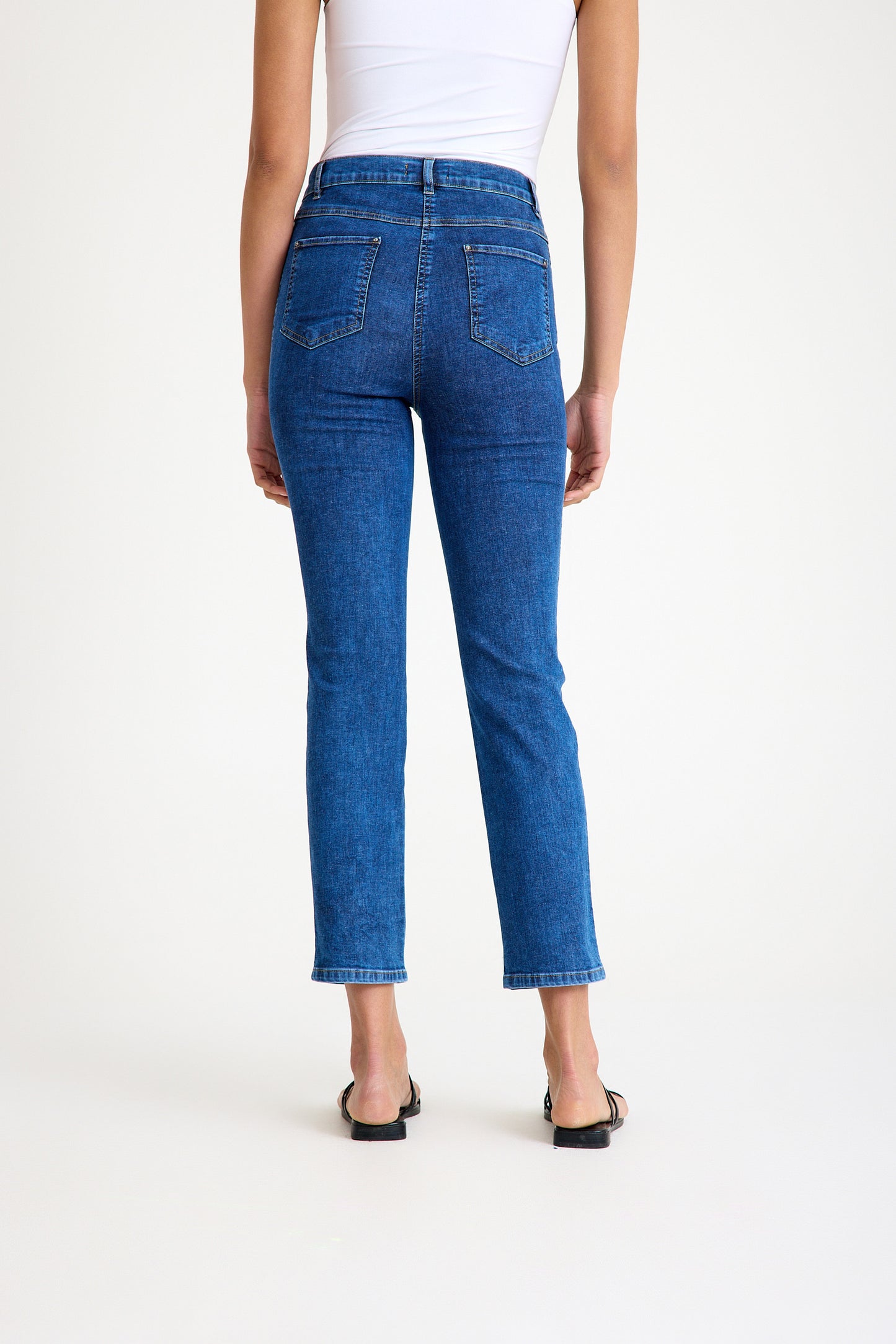 Tint İşleme Detaylı Yüksek Bel Slim Mavi Jeans