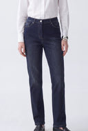 Yüksek Bel Mavi Bootcut Boru Paça Likralı Jeans