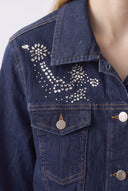 Taşlı Indigo Denim Ceket