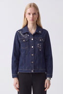 Taşlı Indigo Denim Ceket