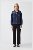 Taşlı Indigo Denim Ceket