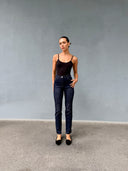 Yüksek Bel Bootcut Boru Paça Likralı Jeans