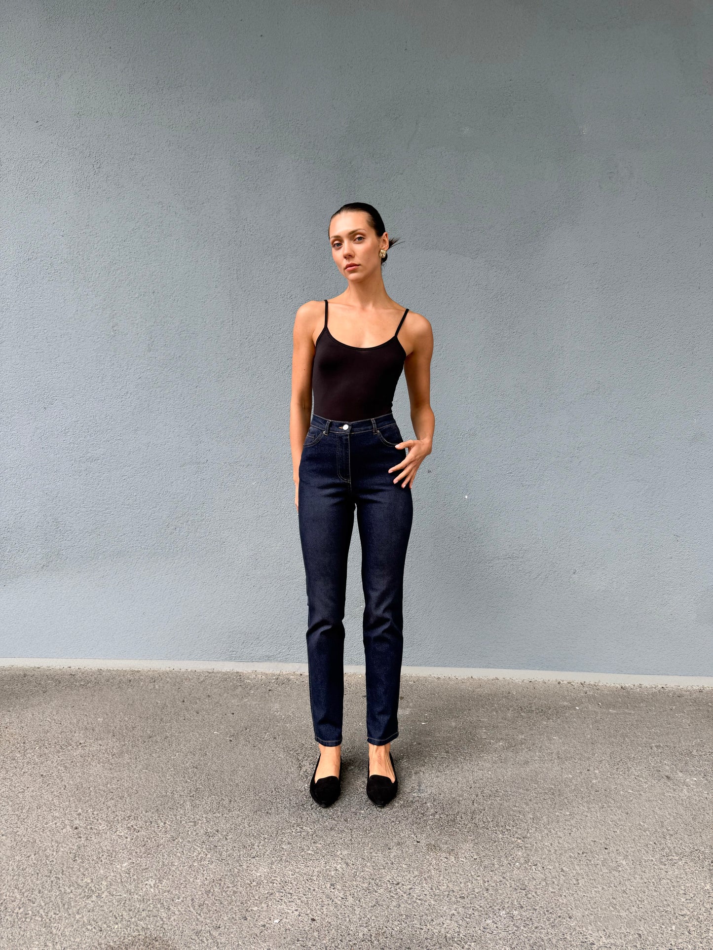 Yüksek Bel Bootcut Boru Paça Likralı Jeans