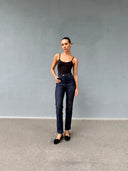 Yüksek Bel Bootcut Boru Paça Likralı Jeans