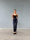 Yüksek Bel Bootcut Boru Paça Likralı Jeans