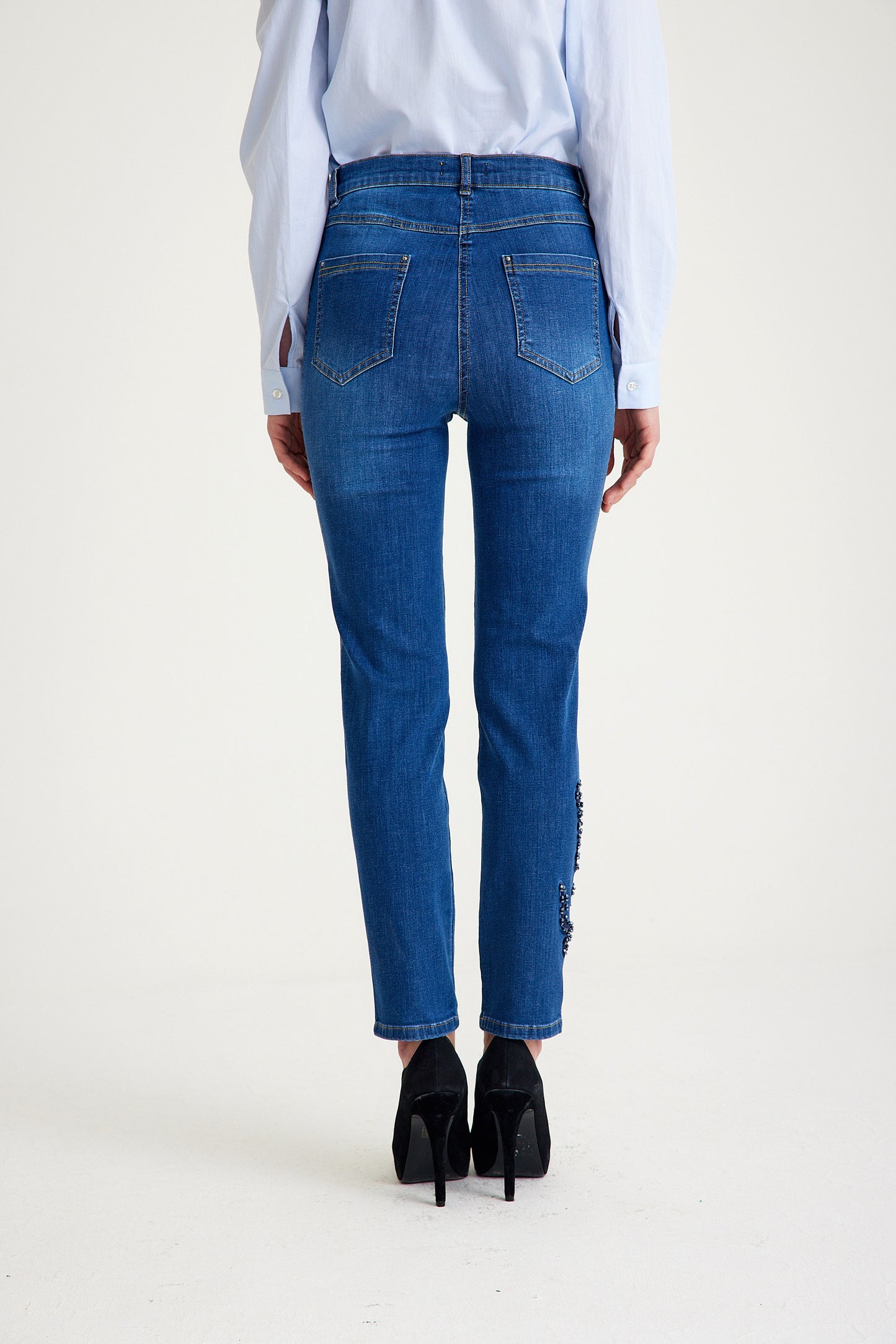 Nille İşlemeli Bootcut Jeans