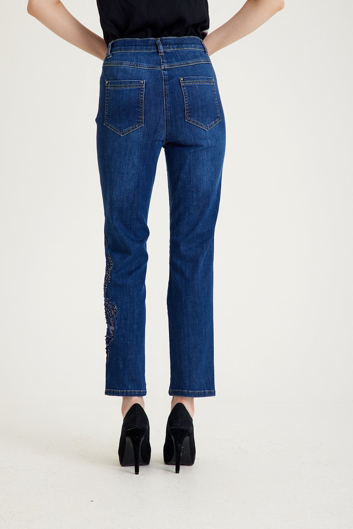 Bloom İşlemeli Bootcut Jeans