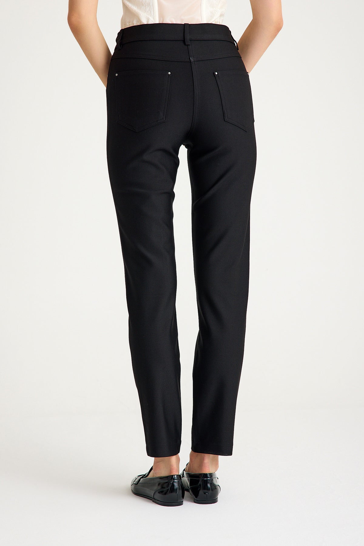 Kadın Yüksek Bel Vücut Toparlayıcı Örme Pantolon - Siyah