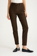 Kadın Yüksek Bel Vücut Toparlayıcı Örme Pantolon - Kahve