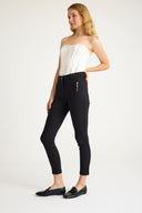 High-Waisted Slim Pants with Zipper Detail
