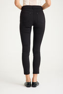 High-Waisted Slim Pants with Zipper Detail
