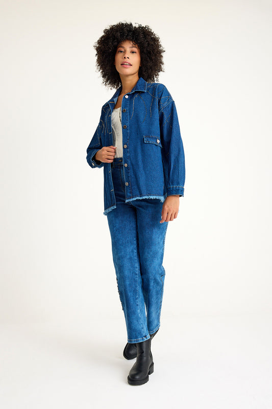 Autumn Oversize Denim Mavi Ceket