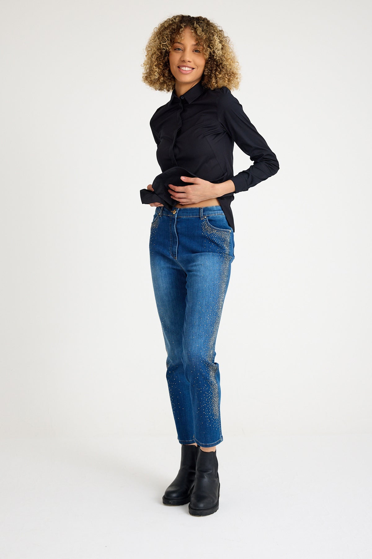 Expressive Taş Detaylı Slim Jeans