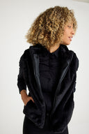 Black Zippered Wool Vest