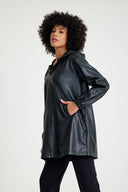 Leather Hooded Jacket