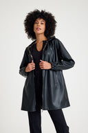 Leather Hooded Jacket