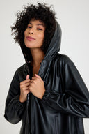 Leather Hooded Jacket