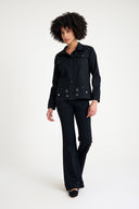 Yüksek Bel Likralı Loose Fit İspanyol Kalıp Jeans - Siyah