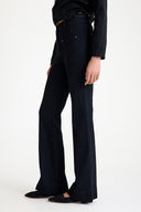Yüksek Bel Likralı Loose Fit İspanyol Kalıp Jeans - Siyah