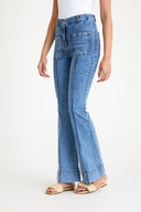 Yüksek Bel Likralı Loose Fit İspanyol Kalıp Jeans