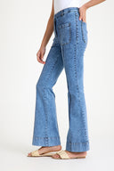 Yüksek Bel Likralı Loose Fit İspanyol Kalıp Jeans