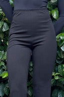 Krep Kumaş Belden Lastikli Hafif İspanyol Paça Pantolon