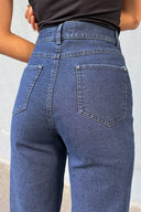 Barrel Fit Dark Wash High-Waist Jeans