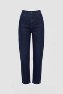 Barrel Fit Dark Wash High-Waist Jeans