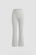 Stone-Embroidered Modal Flare Trousers