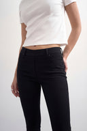 High-Waist Black Lycra Shaping Denim Leggings