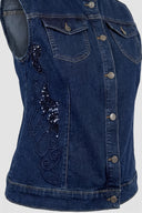 Embroidered Detailed Denim Vest