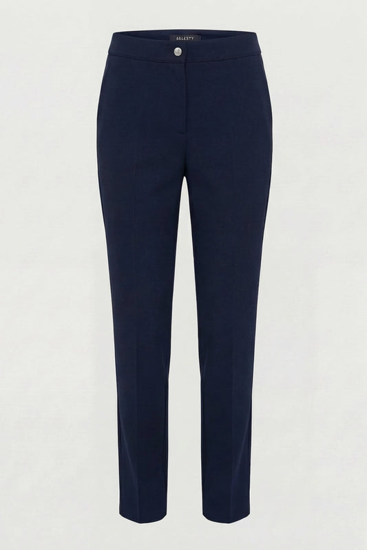 Yüksek Bel Düğme ve Fermuar Detaylı Bootcut Krep Pantolon - Laci