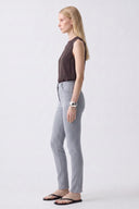 Yüksek Bel Gri Likralı Slim Fit Jean