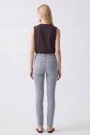 Yüksek Bel Gri Likralı Slim Fit Jean