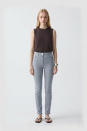 Yüksek Bel Gri Likralı Slim Fit Jean
