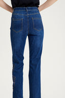 Bloom Mavi İşlemeli Bootcut Jeans