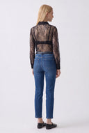 Bloom Mavi İşlemeli Bootcut Jeans