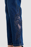 Bloom Mavi İşlemeli Bootcut Jeans