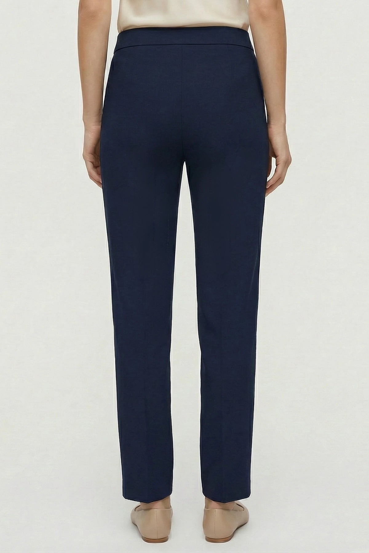 Yüksek Bel Düğme ve Fermuar Detaylı Bootcut Krep Pantolon - Laci