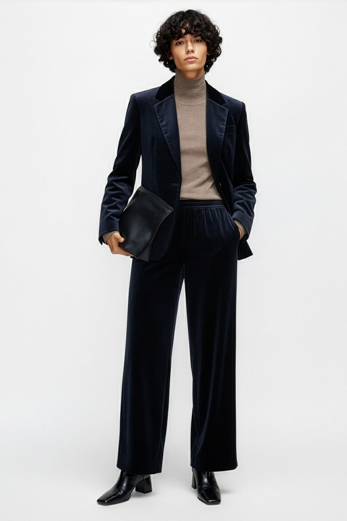 Beli Lastikli Bol Paça Kahve Kadife Pantolon