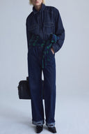 Mavi Lastikli Bel Denim Kot Pantolon