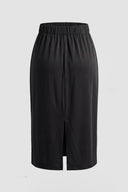 Siyah Yüksek Bel Modal Slim Fit Kalem Etek
