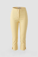 High-Waisted Light Yellow Cotton Capri Pants