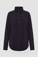 Siyah Modal Yumuşak Kumaş Sweatshirt Üst