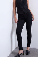 High-Waist Black Lycra Shaping Denim Leggings