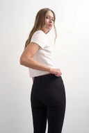 High-Waist Black Lycra Shaping Denim Leggings