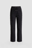 Beige High Waist Relaxed Fit Straight Leg Women's Cargo Pants