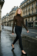 Taş Detaylı Yüksek Bel Likralı Kot Pantolon