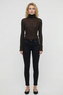 Taş Detaylı Yüksek Bel Likralı Kot Pantolon